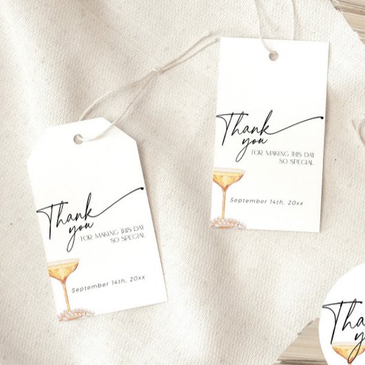 Parel- en Prosecco Bruidsmeisjeshower Champagne Br Cadeaulabel