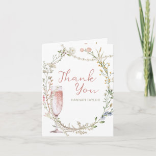 Parel- en Prosecco Bruidsmeisjeterugkaart Bedankkaart