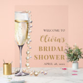 Parel en Prosecco Bruidsontbijt Welkomstbord Acryl Bord (Huwelijk)