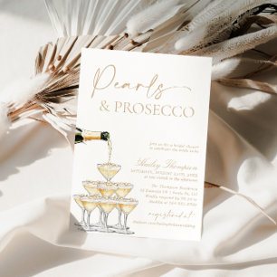 Parel- en Prosecco Bruidsuitnodiging, Brunch & Bru Kaart