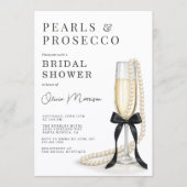 Parel- en Prosecco Bruidsuitnodiging Kaart (Voorkant)