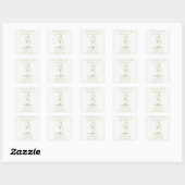 Parel- en Prosecco Bruidsuitnodiging Sticker (Vel)
