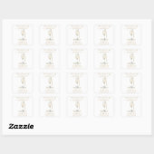 Parel- en Prosecco Bruidsuitnodiging Sticker (Vel)