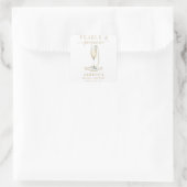Parel- en Prosecco Bruidsuitnodiging Sticker (Tas)