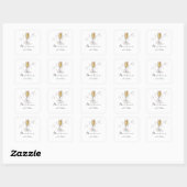 Parel- en Prosecco Bruidsuitnodiging Vierkante Sticker (Vel)