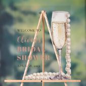 Parel- en Prosecco Bruiloft Bridal Shower Welkomst Acryl Bord (Neutraal)