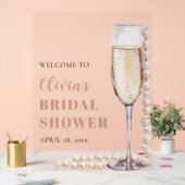 Parel- en Prosecco Bruiloft Bridal Shower Welkomst Acryl Bord (Huwelijk)