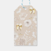 Parel en Prosecco Bruiloft Cadeaulabel (Achterkant)