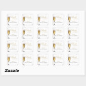 Parel- en Prosecco-bruiloftsdienst, Bruiloftsbrunc Vierkante Sticker (Vel)