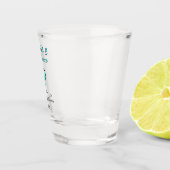Parel- en prosecco-bruiloftsdouche in blauw zwart shot glas (Rechts)