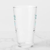 Parel en prosecco bruiloftsfeest blauw zwart naam glas (Links)