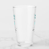 Parel en prosecco bruiloftsfeest blauw zwart naam glas (Rechts)