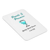 Parel- en prosecco bruiloftsfeest blauw zwart naam magneet (Rechterzijde)