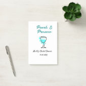 Parel- en prosecco bruiloftsfeest blauw zwart naam post-it® notes (Kantoor)