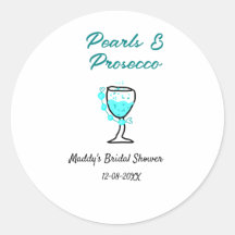 Parel- en prosecco bruiloftsfeest blauw zwart naam