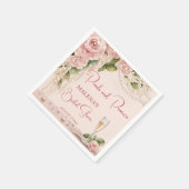 Parel- en prosecco bruiloftsfeest elegant gedrukt servet (Hoek)