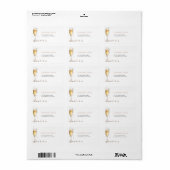 Parel- en Prosecco Bruiloftsfeest Etiket (Full Sheet)