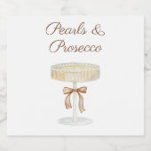 Parel- en Prosecco bruiloftsfeest liefde Sparkling Wijnetiket (Enkel label)