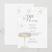 Parel- en Prosecco Bruiloftsmenu Menu (Voorkant / Achterkant)