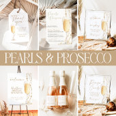 Parel- en Prosecco Bruiloftsshower Bedankkaartje Cadeaulabel