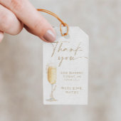 Parel- en Prosecco Bruiloftsshower Bedankkaartje Cadeaulabel