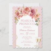 Parel- en Prosecco Bruiloftsuitnodiging Kaart (Voorkant)