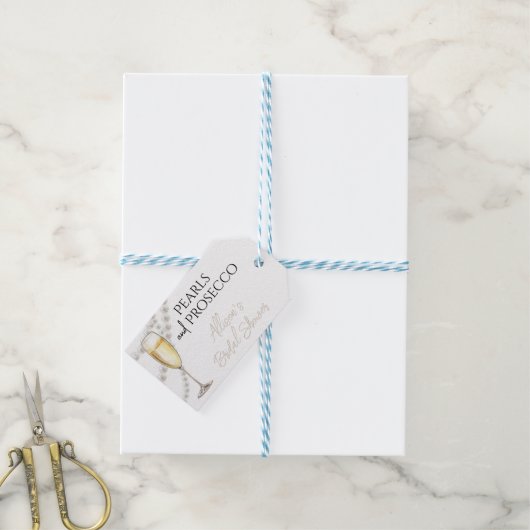 Parel en Prosecco Cadeaulabel (Met Touw)