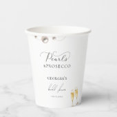 Parel- en Prosecco-champagne-thema Bruidsmeisjesfe Papieren Bekers (Voorkant)