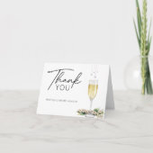 Parel en Prosecco Elegante Bruidsborrel Uitnodigin Bedankkaart (Voorkant)