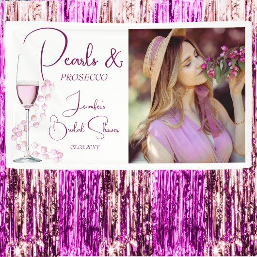 Parel- en Prosecco Elegante Bruidsfeest Banner