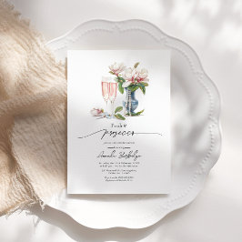 Parel en Prosecco Elegante Bruidsuitnodiging Kaart