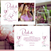 Parel en Prosecco Elegante Foto Bruidsdouche Bedankkaart