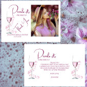 Parel en Prosecco Elegante Foto Bruidsdouche Bedankkaart