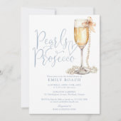 Parel- en Prosecco-foto QR-code Bruidsmeisjesfeest Kaart (Voorkant)