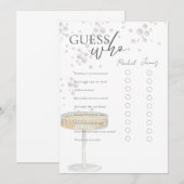 Parel- en Prosecco-Gedrag-Bruidsfeestspel Kaart (Voorkant / Achterkant)
