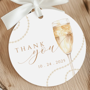 Parel- en Prosecco gouden bruidsfeest favoriet tag Bedankjes Labels