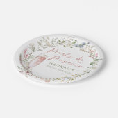 Parel- en Prosecco-huwelijk Bruidsfeest Papieren Bordje (Gekanteld)