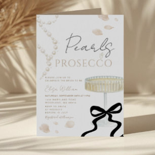 Parel en Prosecco Ivoorkleurige Boog Bruidsdiner Kaart