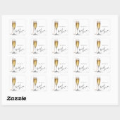 Parel- en Prosecco Minimalistische Bruidsdouche Vierkante Sticker (Vel)