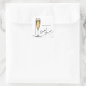 Parel- en Prosecco Minimalistische Bruidsdouche Vierkante Sticker (Tas)