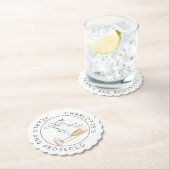 Parel en Prosecco Modern script Bruidsdouche Kartonnen Onderzetters (Insitu)