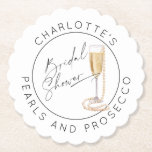 Parel en Prosecco Modern script Bruidsdouche Kartonnen Onderzetters<br><div class="desc">Parel en Prosecco Modern script Bruidsdouche Papier Coaster 
Overeenkomstige artikelen zijn beschikbaar.</div>