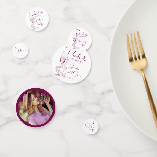 Parel en Prosecco Moderne Elegante Bruidsmeisjes B Confetti (Groep)