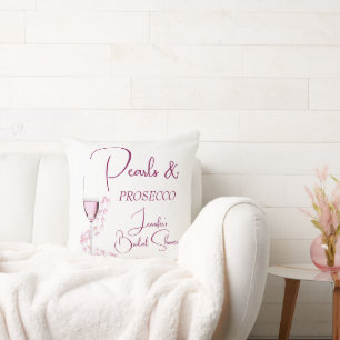 Parel en Prosecco Moderne Elegante Bruiloft Borrel Kussen