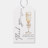 Parel en Prosecco Parelboog bruids- Dank je Cadeaulabel (Voorkant)