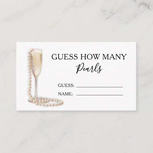 Parel- en Prosecco raad hoeveel spelkaarten Informatiekaartje (Voorkant)