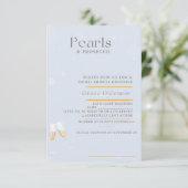 Parel- en Prosecco-reactiekaart RSVP Kaartje (Staand voorkant)