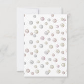 Parel en Prosecco Roze Bruidsdiner Bedankkaart (Achterkant)