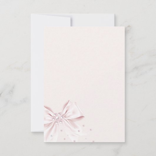 Parel- en Prosecco Roze Bruidsdiner Bedankkaart (Achterkant)