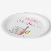 Parel en Prosecco Roze Bruidsdiner Papieren Bordje (Gekanteld)